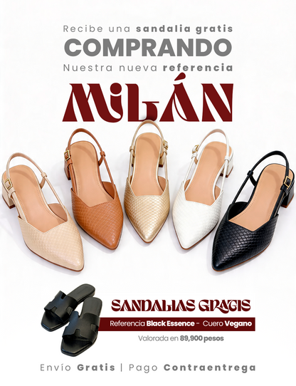 Tacón Milán + Sandalia black essence gratis